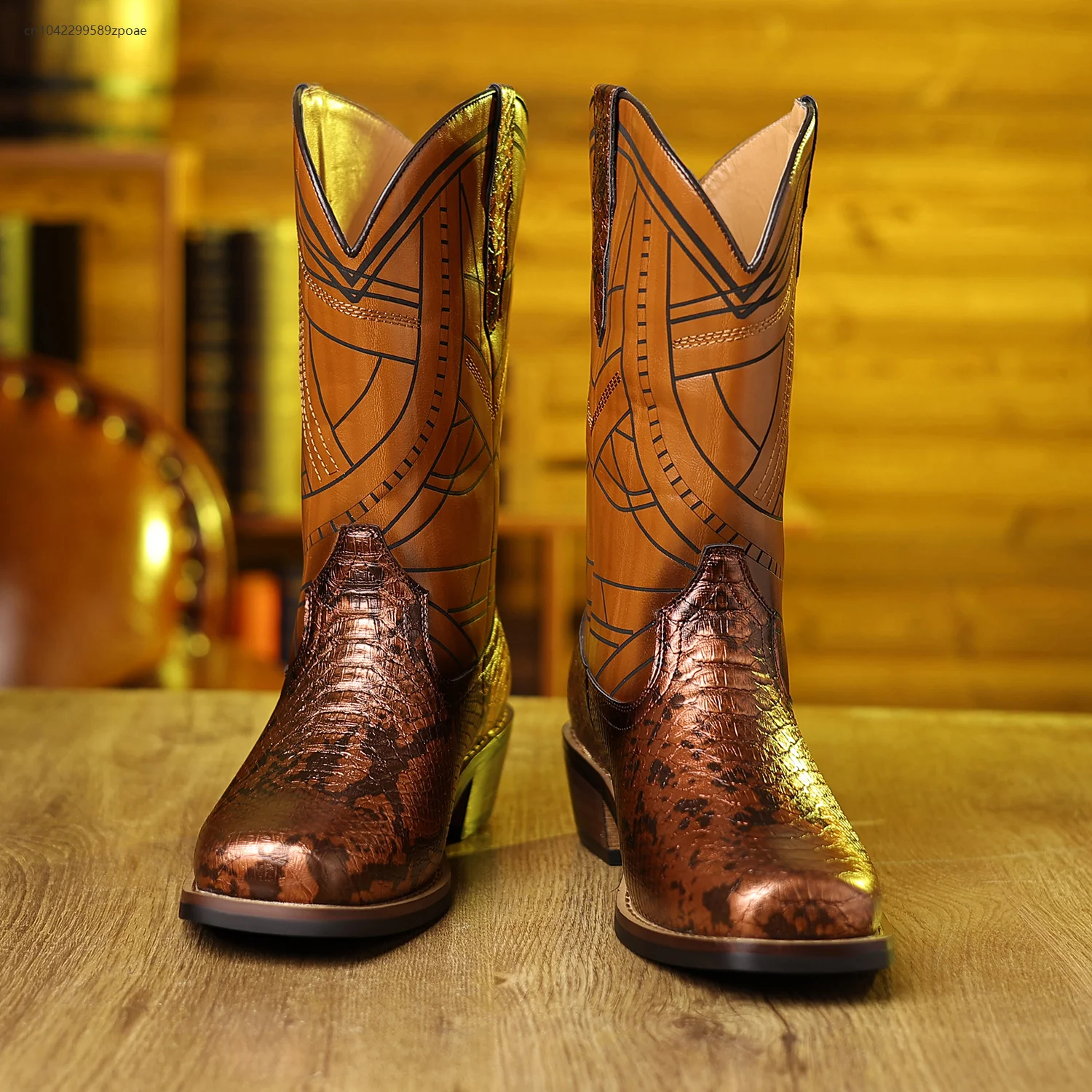 

Men's Retro Medieval Western Cowboy Boots High Boots PU Leather Boots Halloween Cosplay Viking Pirate Knight Boots 2025