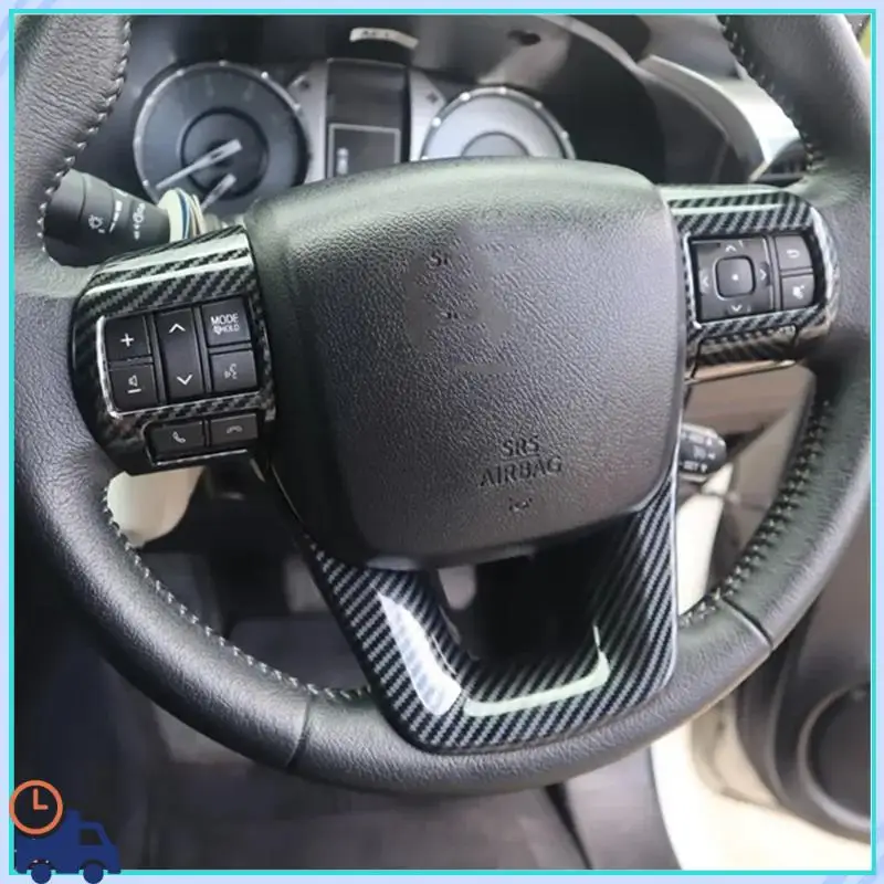 For Toyota Fortuner Hilux 2024 ABS Carbon Fiber Car Steering Wheel Cover Trim Frame Decoration Interior Accessories