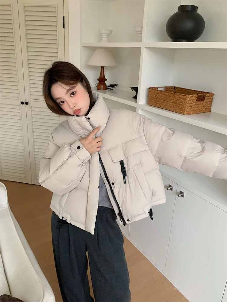 2025年秋冬新作 レディース ショート丈 ダウンジャケット ジップアップ スタンドカラー 厚手 ソフト ふわふわ ゆったり 多機能 ブレッドコート