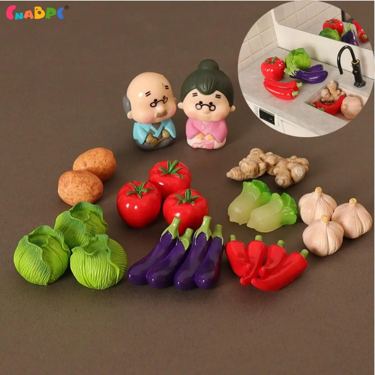 

8Pcs/set Dollhouse Simulated Vegetables Miniature Kitchen Resin Food Decoration For 1/12 Dolls House Accessories