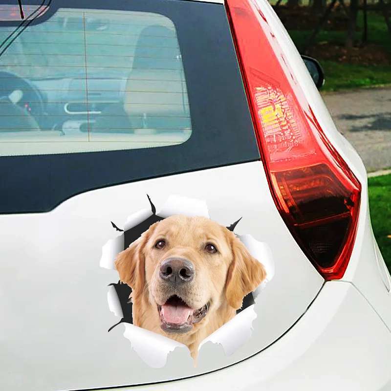 1Pcs 3D Stereo Animal Car Sticker Creative Cat Dog Car Windows Wall Fridge Toilet Diary Album Cute Car Decals Car Ornament