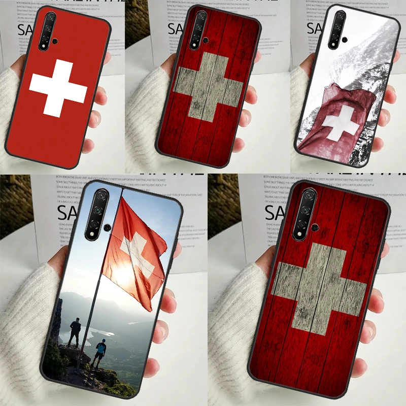 Switzerland Swiss Flag Case For Huawei Nova 11i 3i 7i 5T 11 9 10 SE Y60 Y61 Y70 Y90 Y91 P20 P40 Lite P30 Pro Cover