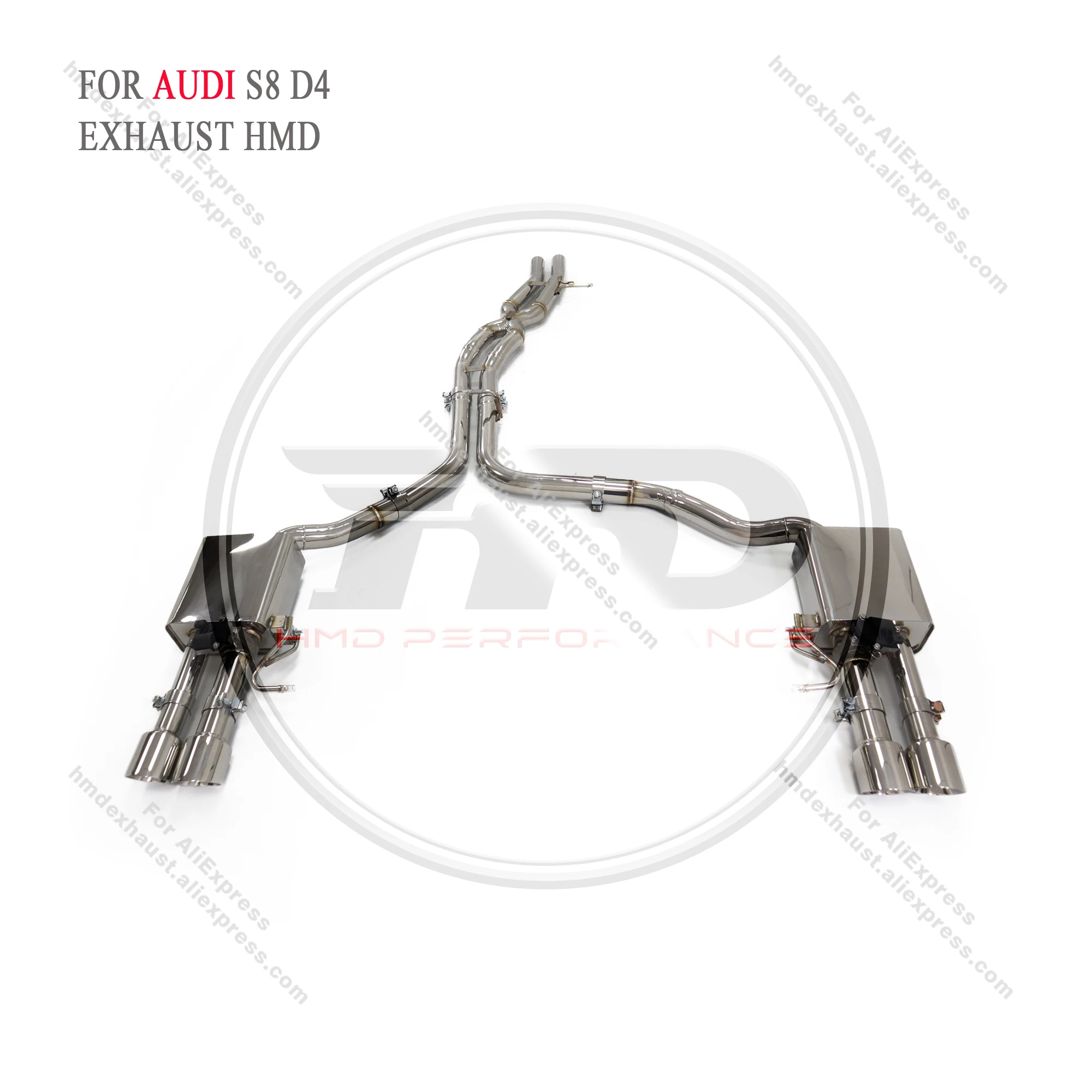 HMD Stainless Steel Exhaust System Performance Catback for Audi S8 D4 4.0T Electronic Valve Muffler With Front Pipe