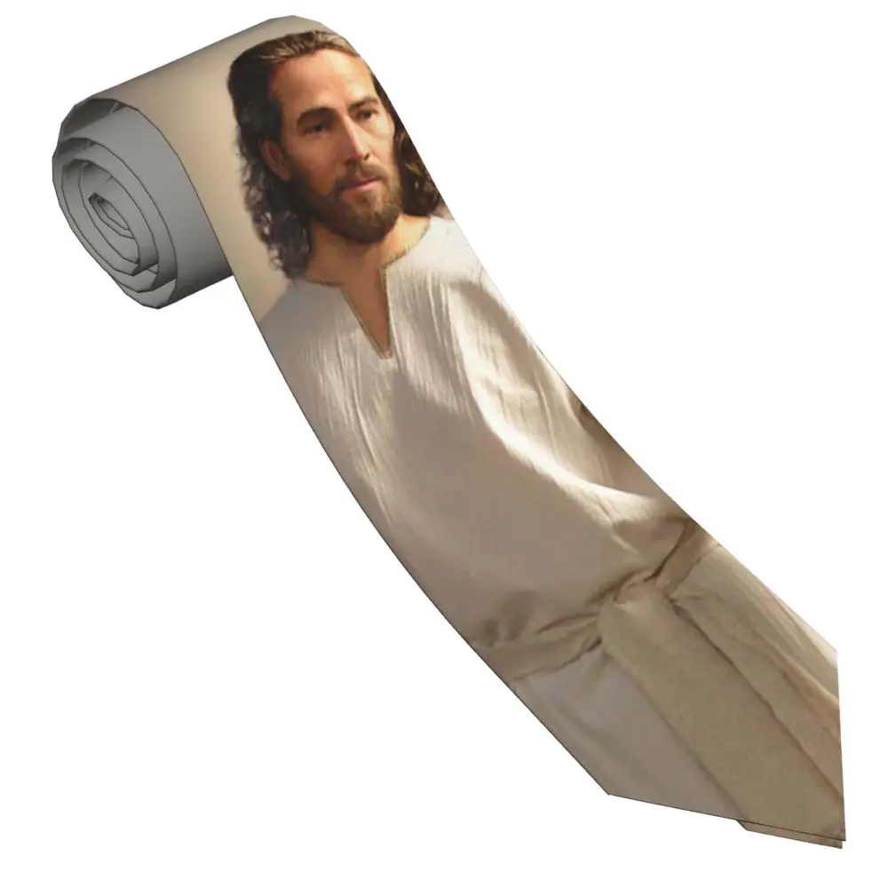 

Jesus Christ God Jesus Unisex Neckties Skinny Polyester 8 cm Narrow Christian Neck Ties for Mens Accessories Cosplay