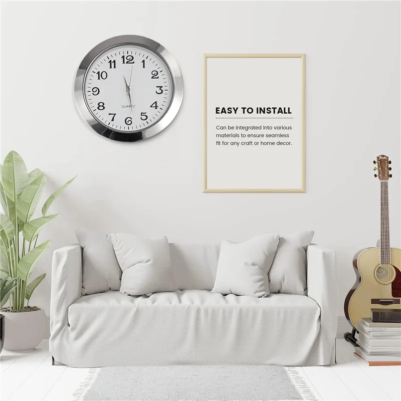 

AB47-55Mm Quartz Clock Retro Roman And Arabic Numbers Clock Simple Clock Accessories Inlaid Craft Clock