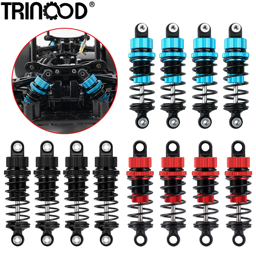 TRINOOD 4PCS Aluminium Stoßdämpfer Vorne Hinten Öl Dämpfer 55/62mm für Tamiya TT02 1/10 RC Modell Drift auto Upgrade Teile