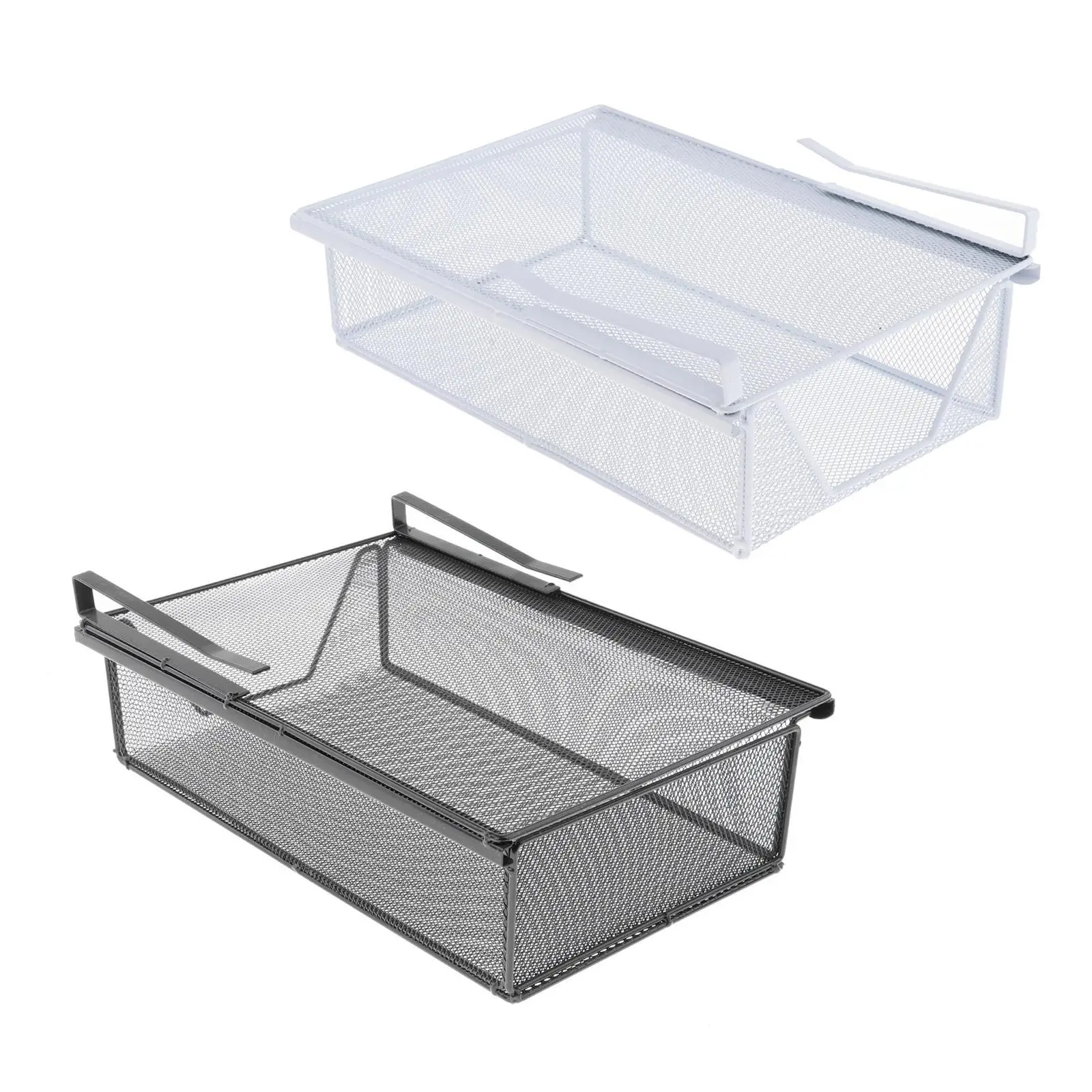 

Mesh Closet Hanging Basket Multipurpose with Pullout Partition Under Cabinet Organizer for Office Home Cupboard Kitchen Bedroom