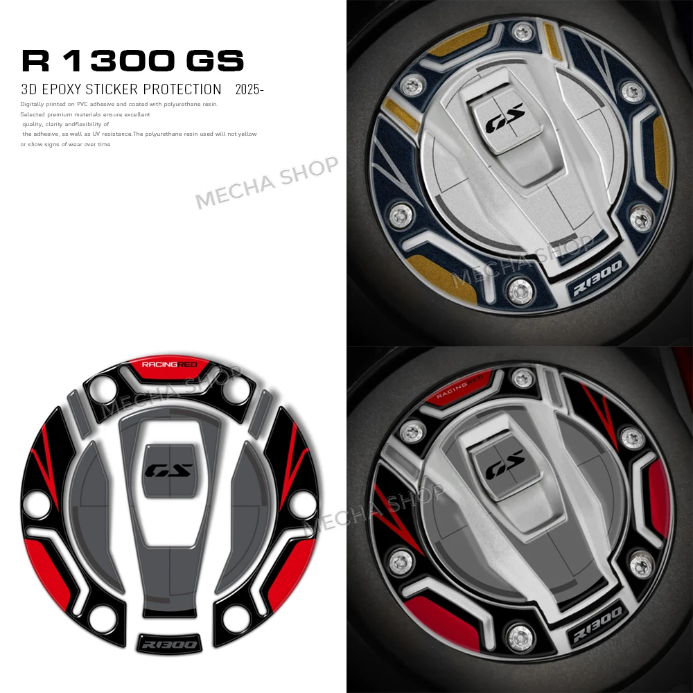 

For R1300GS R 1300 GS Accessories 3D Resin Sticker Protection Kit Fuel Tank Cap Decal Kit 2025 2026