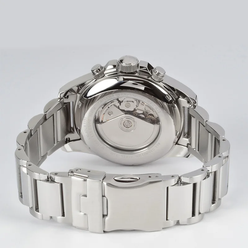 Relógio masculino de negócios multifuncional à prova d'água pulseira de aço inoxidável 7750 relógios mecânicos automáticos vidro safira