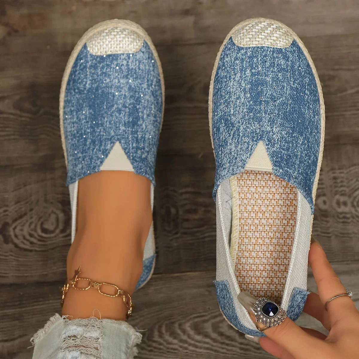 2024 New Summer Autumn Women Canvas Shoes Breathable Casual Shoes Slip-On Hemp Shoes Graffiti Espadrilles Women Footwear Flats