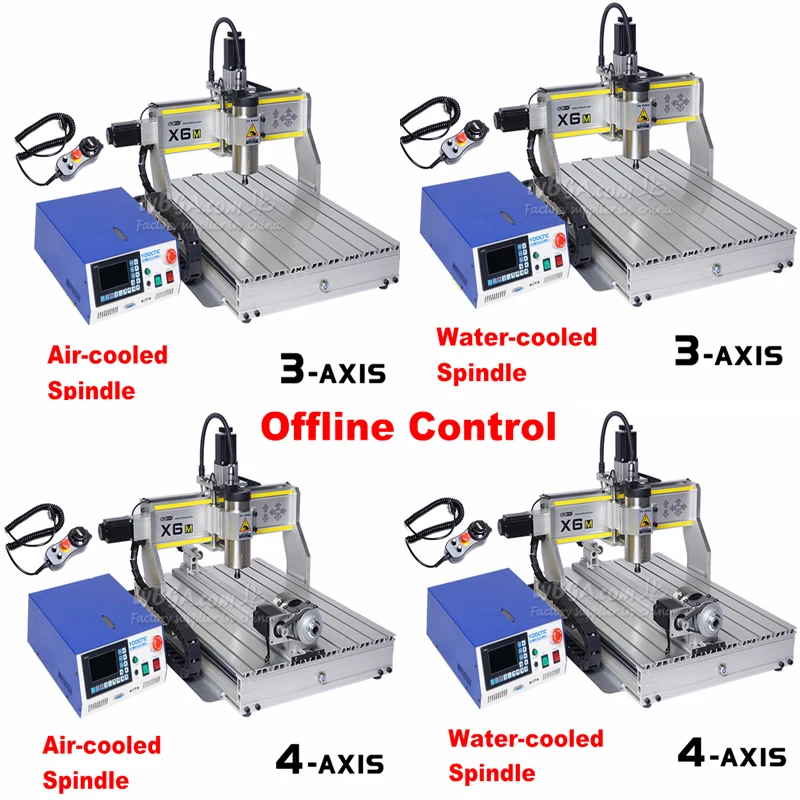 Upgrade Offline Control LY X6M CNC Engraving Machine 1.5KW Water-Cooled/Air-Cooled Spindle 3axis 4axis for Aluminum Acrylic Wood