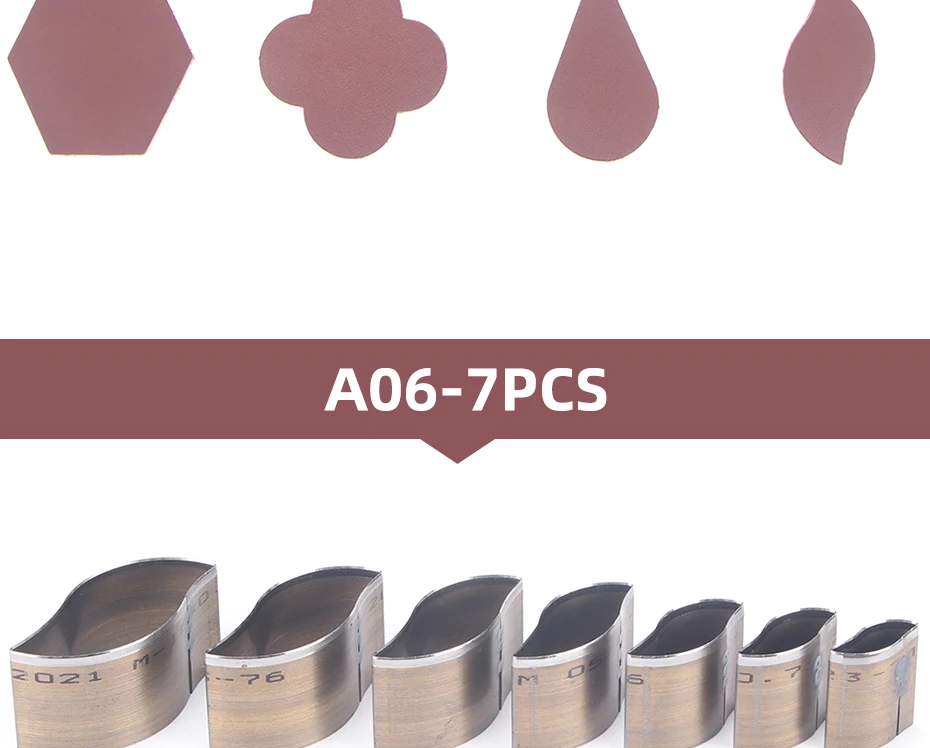 QJH 20–50 mm gestanzte Lederohrringe/Tropfenformschneider/8 Formen/Herz/Quadrat/Abgerundetes Quadrat/Dreieck/Hexagon/Pflaume/Tropfen/Blatt – Detail 2
