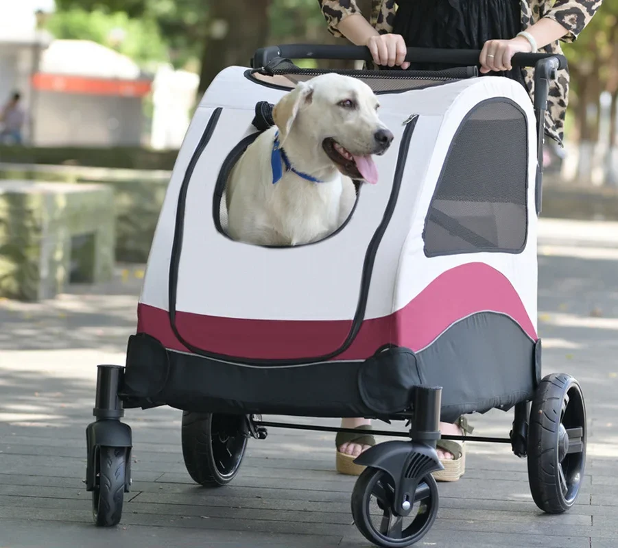 

Pet Stroller Suitable for Large Dogs Disabled Elderly Dog and Cat Stroller Portable Foldable Trolley 60kg Dog Cart