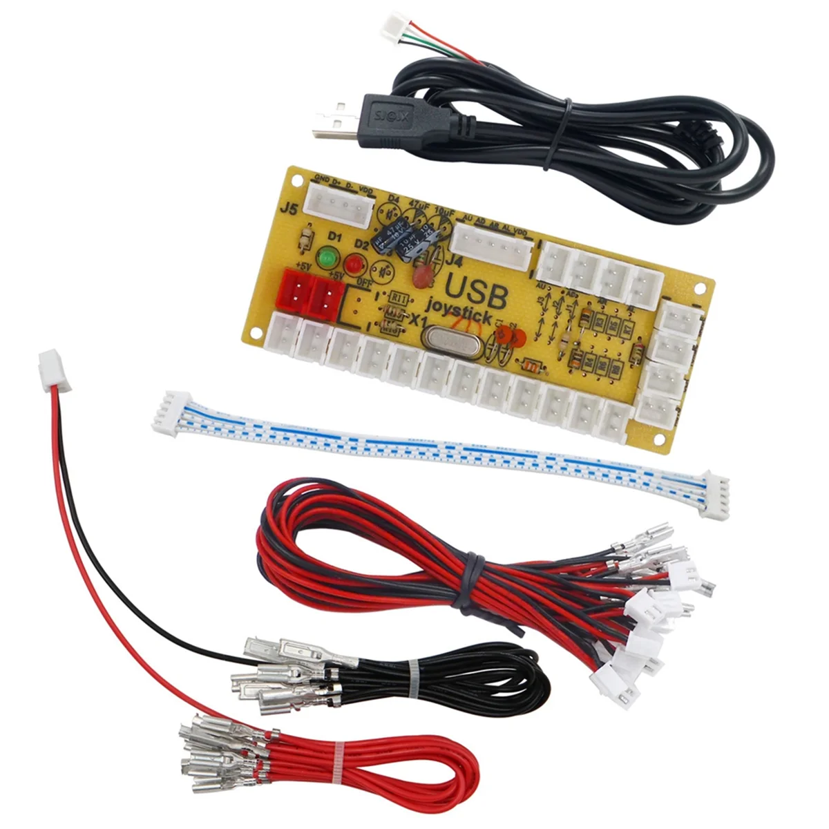 5V LED Zero Delay Board Arcade Game USB Encoder to PC for Raspberry Pi Joystick Control Push Button Connection Cable