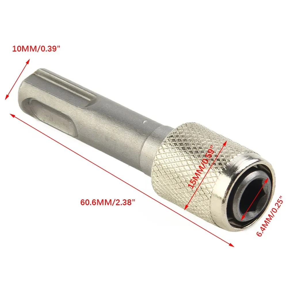 1PC Electric Hammer Conversion Connecting Rod Sleeve SDS Round Shank To Hex Converter Impact Drill Head Adapter Tool Texture