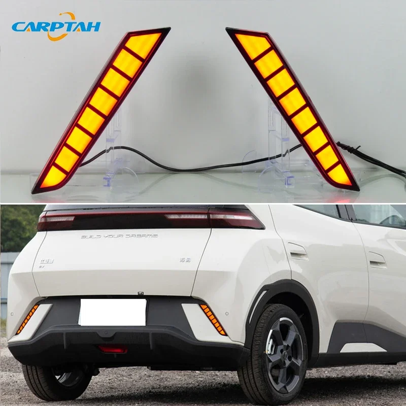 Car LED 12V Rear Bumper Fog Lamps For BYD Dolphin Mini 2024 Brake Light Turn Signal Backup Reflector Lamp Taillight