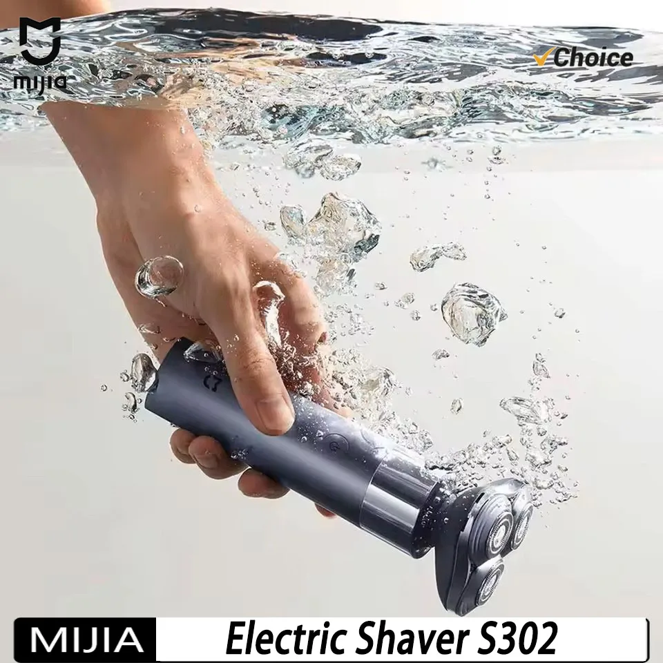 MIJIA  Electric Shaver S302   Men's Beard Trimmer Machine Shaving Portable Flex Razor IPX7 Washable Dry Wet Machine Shaving CN