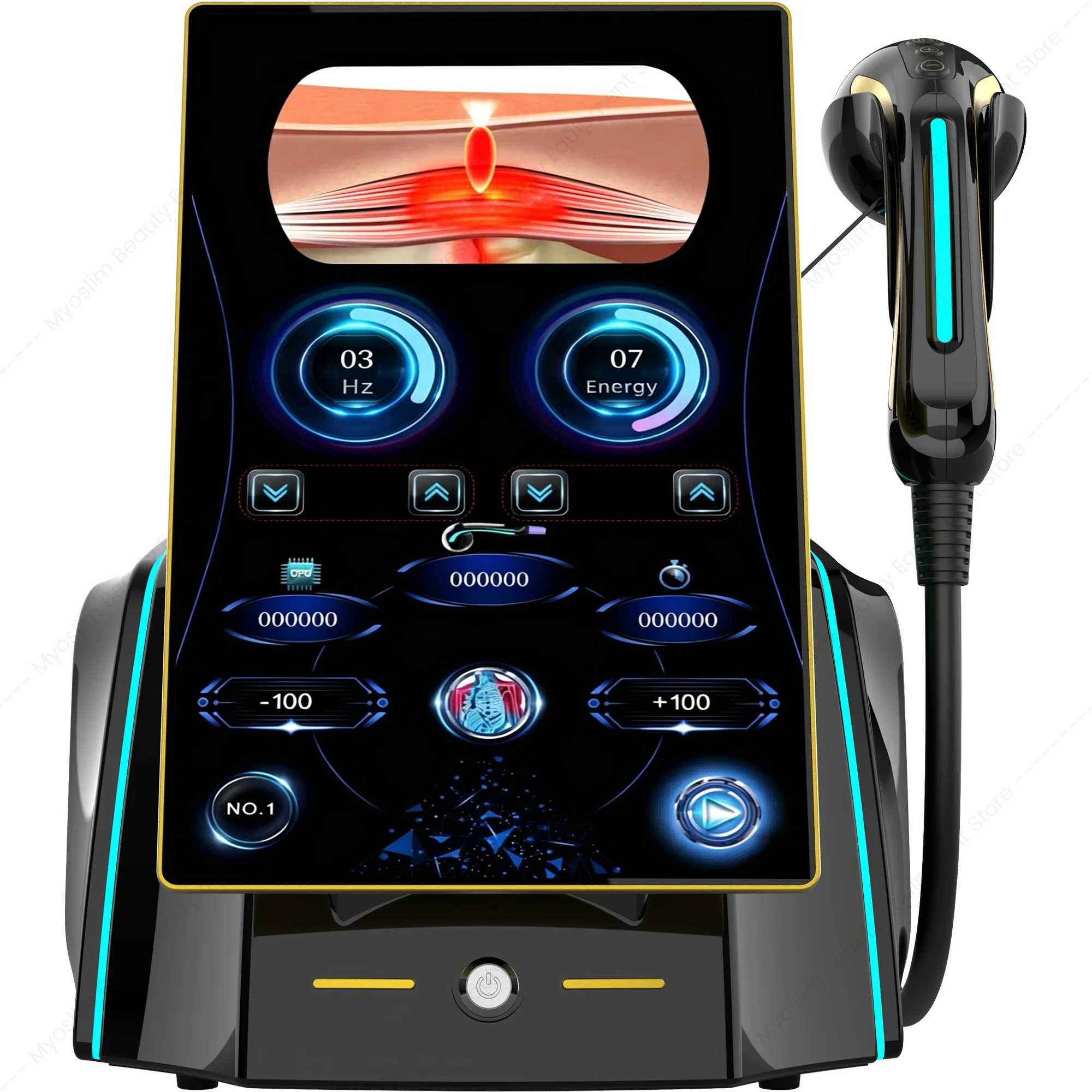 Portable electromagnetic pain relief device, sound wave to eliminate cellulite, focused shockwave device