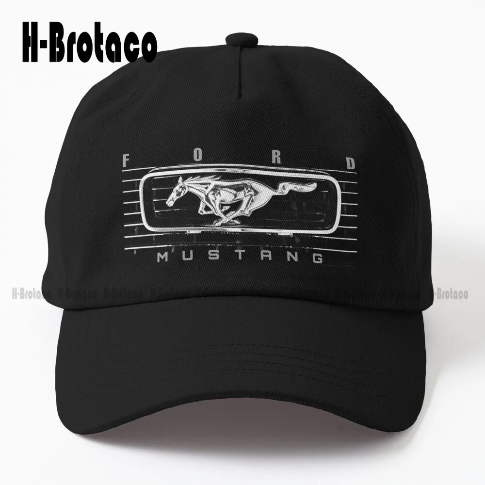 Black For Mustang Front Grill Black And White Dad Hat Baseball Hats For Men  Denim Color Street Skateboard Custom Gift Cartoon