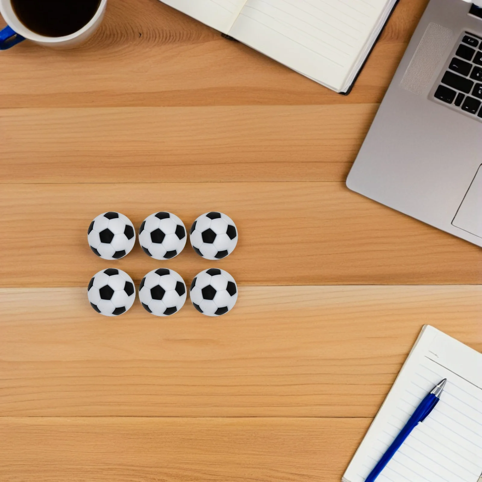 6 Buah Bola Pengganti Sepak Bola Meja Ringkas Ringan Tahan Pecah Aksesori Desktop Foosball