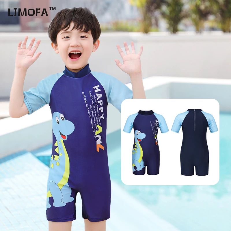 Baby Boy One-piece Swimsuit Short Sleeve Swimwear For Kids Toddler Girls Cartoon Unicorn Infant Korea Child Bathing Suit 원피스수영복