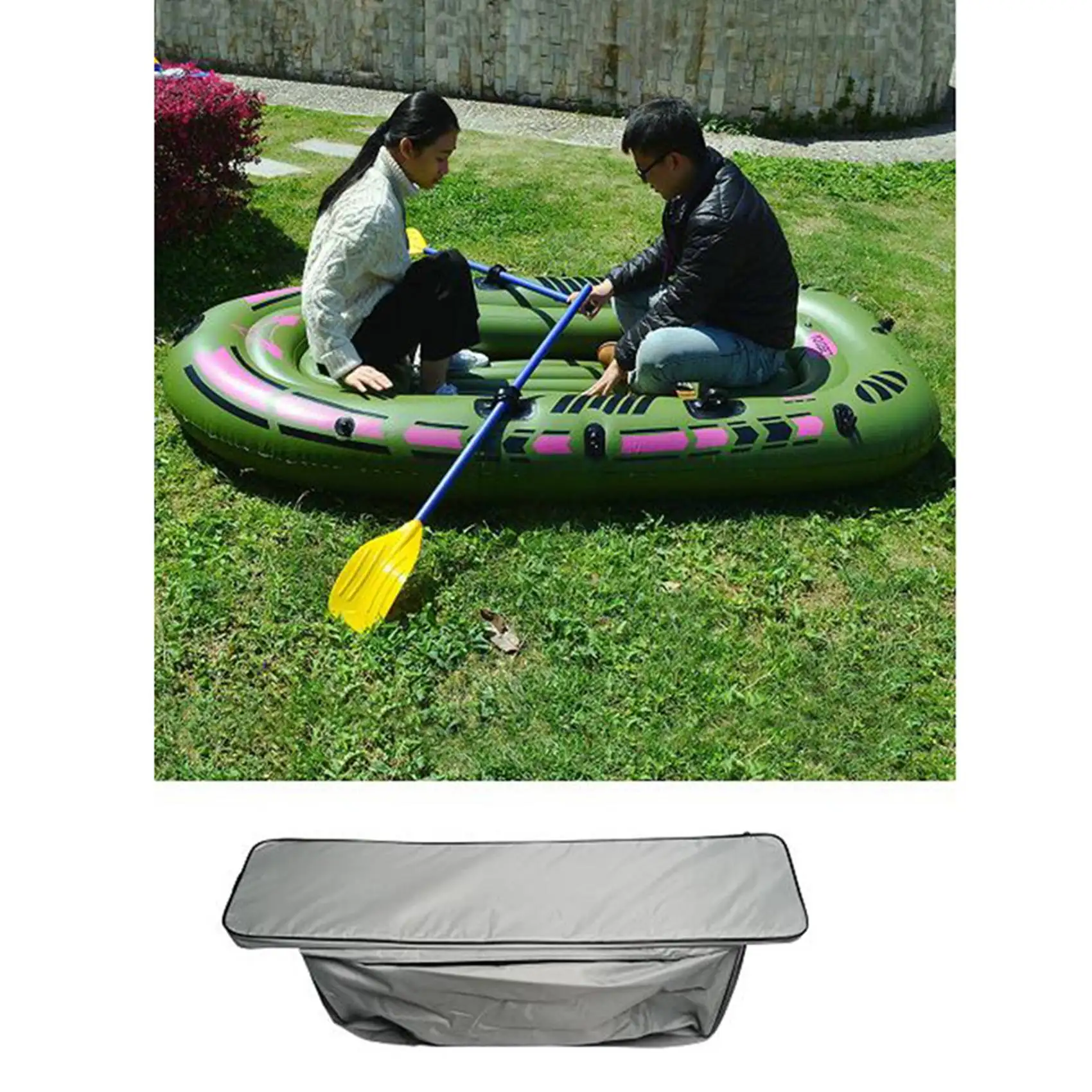 Bolsa de almacenamiento de asiento de barco inflable para canoa con cojín de asiento acolchado, bolsa de almacenamiento, cojín