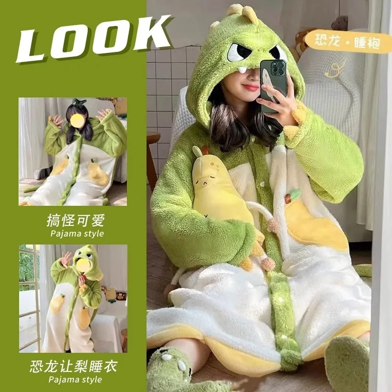 Adult Little Dinosaur Cosplay Costume Robes Kigurumi Onesie Anime Nightgown Halloween Cartoon Pajamas