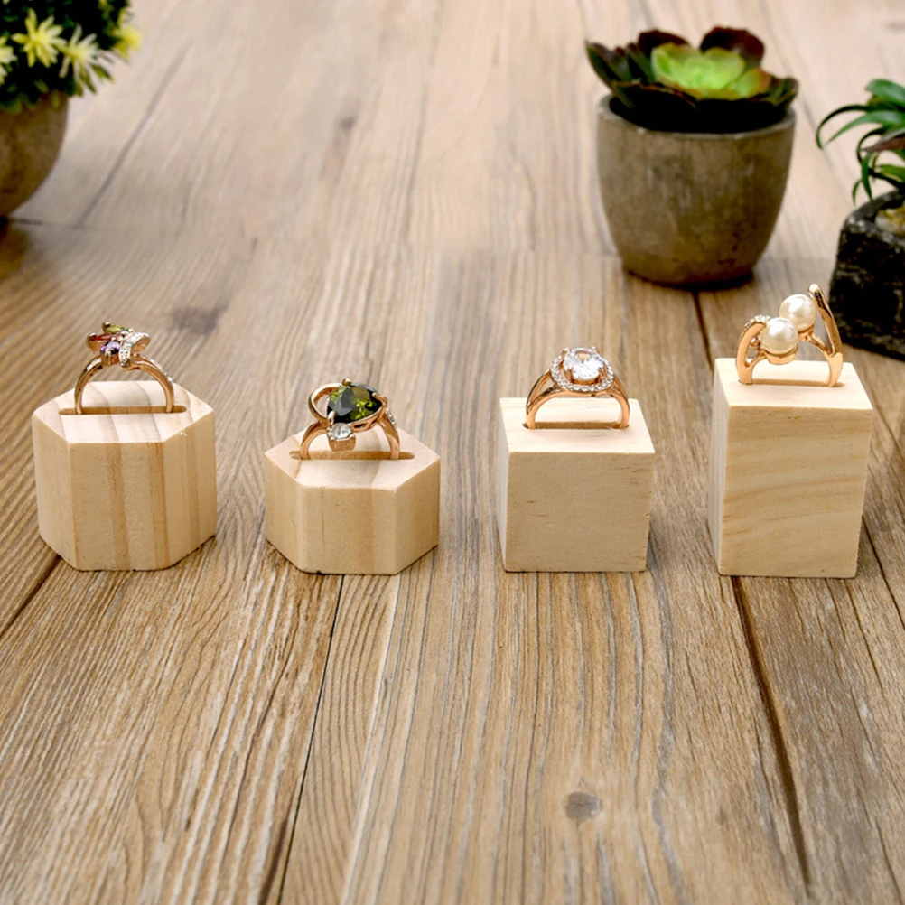 

Ring Display St Premium Wood Unique Durable AntiSlid Bottom Safe Photo Styling Ring Art Bracket Jewelry Holder Retail Craft Show