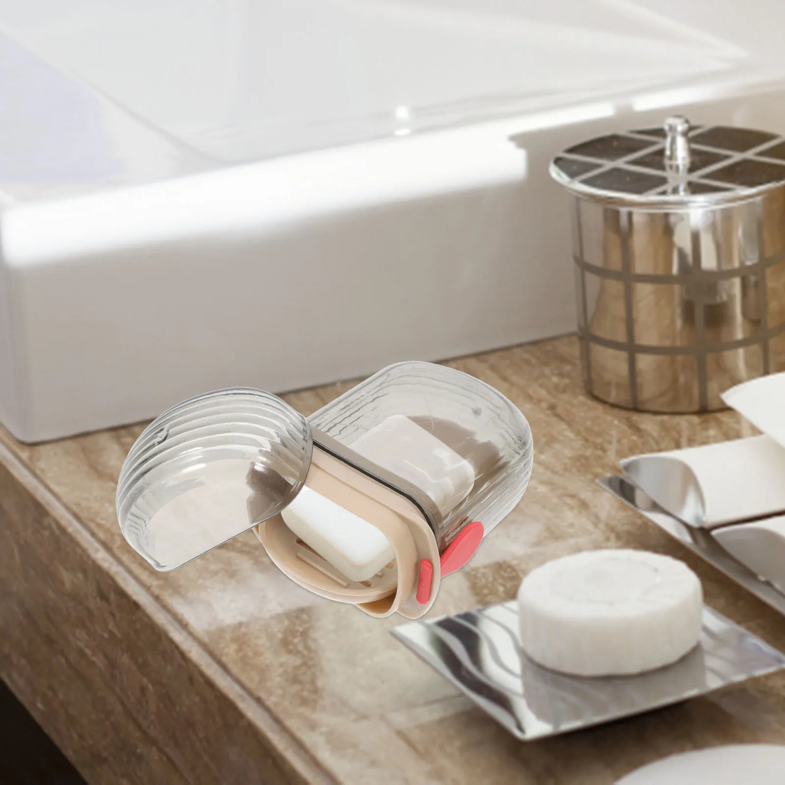 

Travel Soap Dish Portable Holder Sealed Design Drainage Holes Lightweight Multifunctional Storage Stylish Appearance