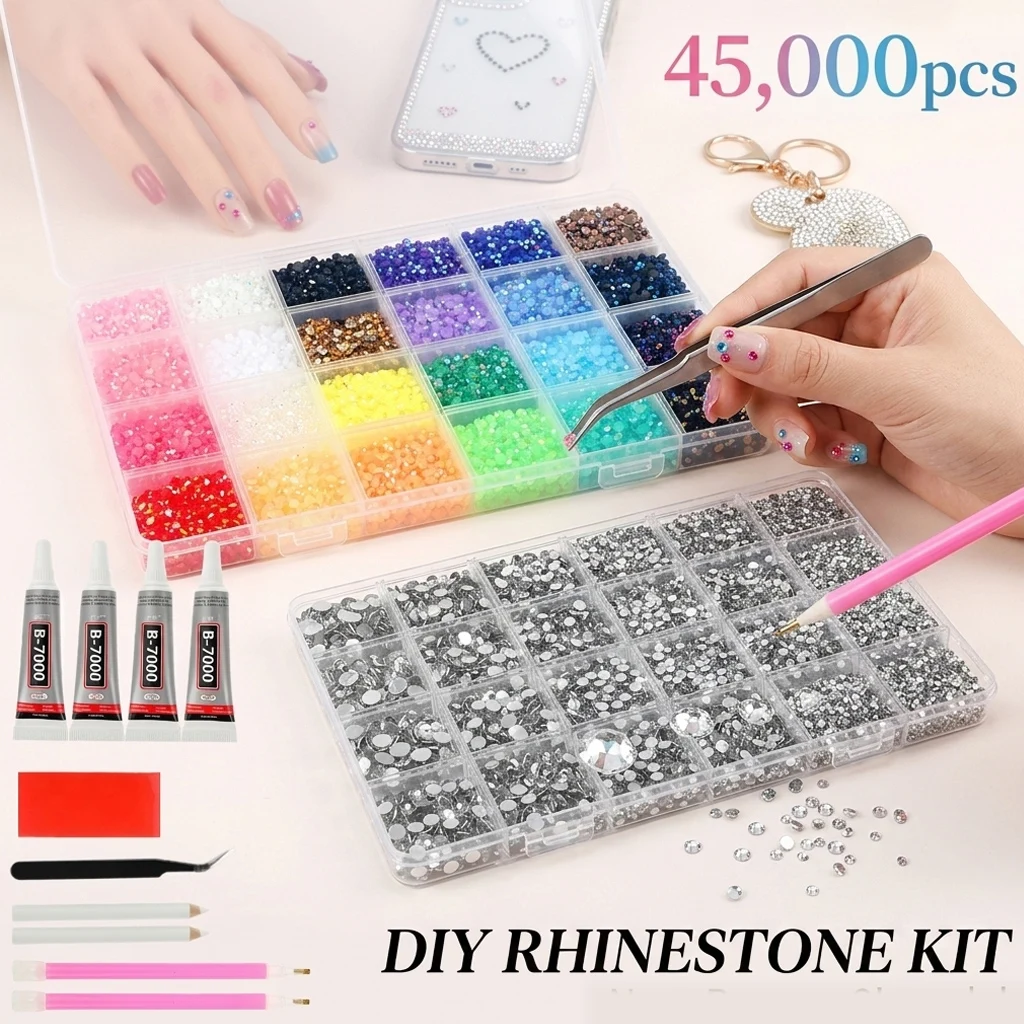 Resin Jelly Rhinestones for Bedazzling Multicolor Flatback Rhinestones 3-6mm Bedazzler Kit for Diamond Art Jewelry Nails Crafts