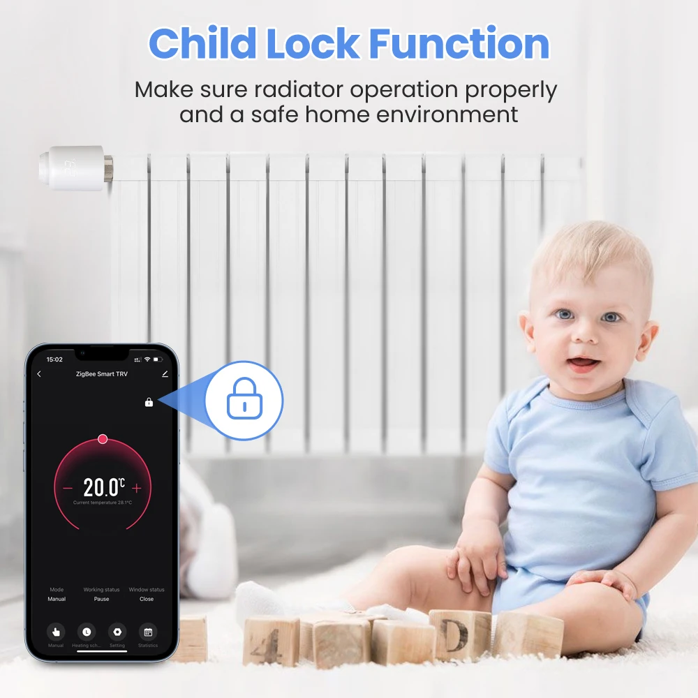 TENKY Tuya ZigBee/WiFi TRV Thermostatic Radiator Valve Temperature Controller Smart Life APP Remote Control Alexa Google Home