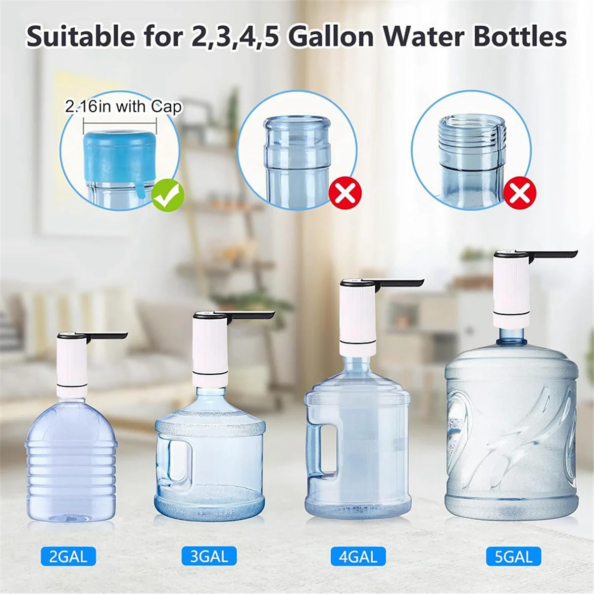 Dispensador de agua portátil, bomba de botella de agua para Camping, familia y oficina