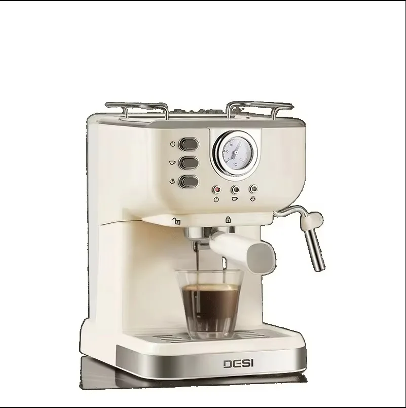 FirmHome StoreRetro Home Concentrated Italian Semi-automatic Coffee Machine One-click Extraction And Milk Foam Integrated Small