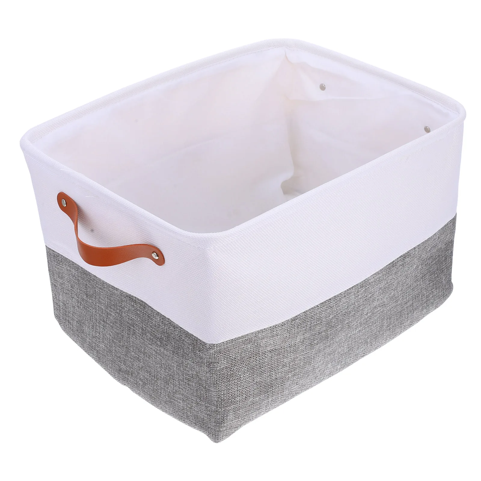 

Cotton Linen Storage Basket 15.75x11.81 Foldable Clothes Socks Books ganizer Bins Home Office Car
