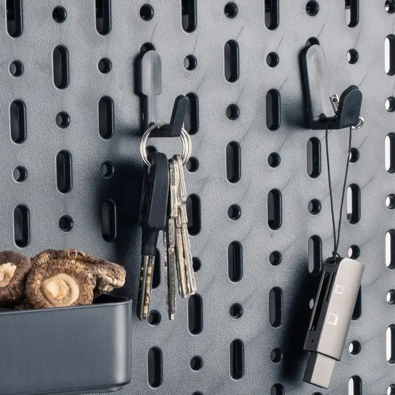 10Pcs J Shape Pegboard Hooks Oblique Hanger Wall Mount Storage Rack Organizer Hardware Tool Locking Kit