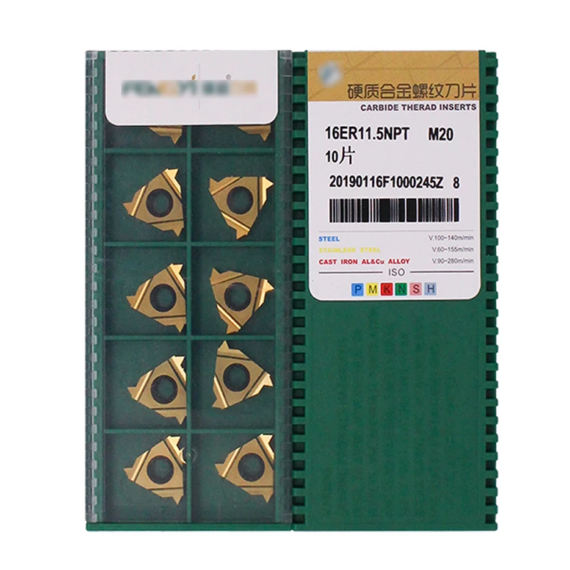 10 peças 11nr 16er 16nr 27npt 18npt 14npt 11.5npt 8npt m20 tp04 npt ferramentas cnc rosca de carboneto inserções de torneamento roscas de tubulação nacional
