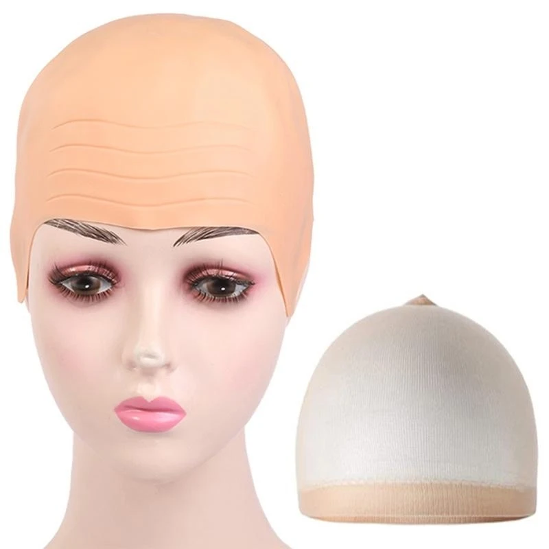 Q39C Bald Caps for Adults Kids Makeup Bald Head Caps Fake Bald Halloween Cosplay Costume Accessory Men Women Gifts