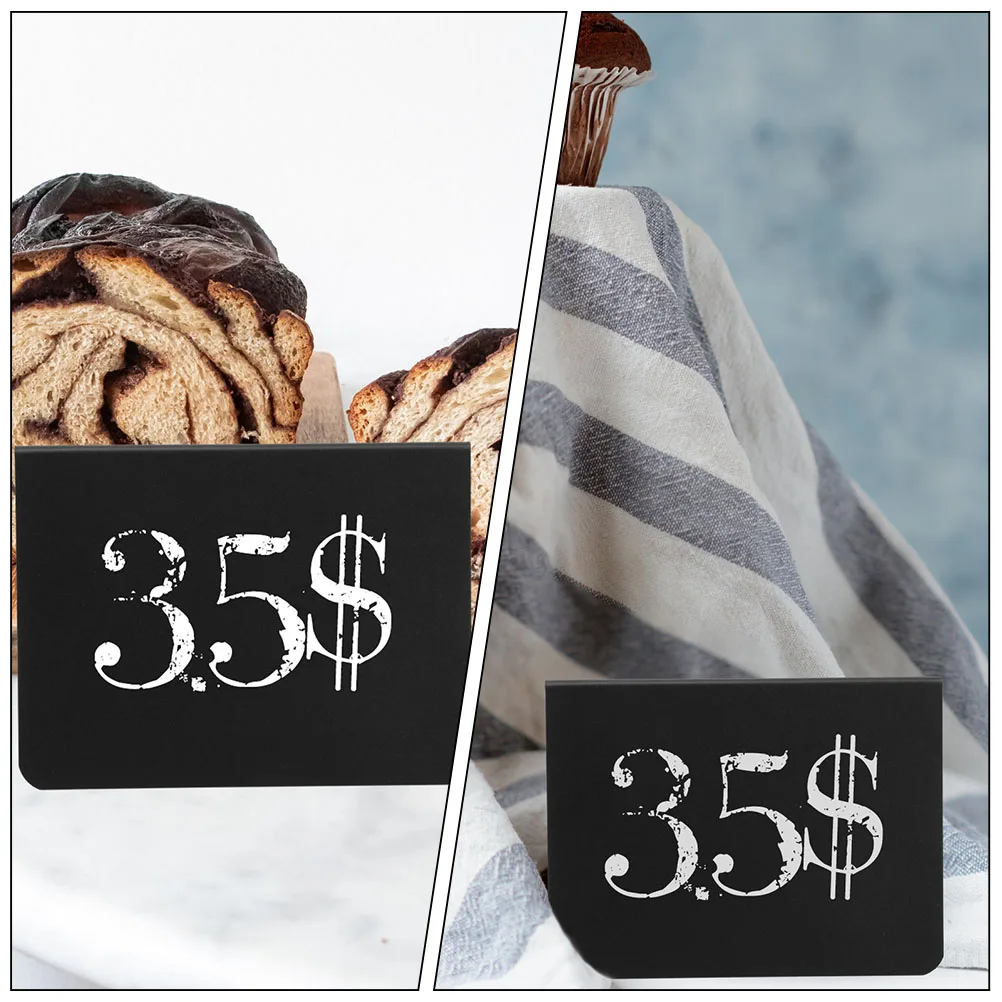 

12Pcs Double-Sided Mini Blackboards Message Board Signs Thick PVC Stable Standing for Buffet Wedding Table Decor