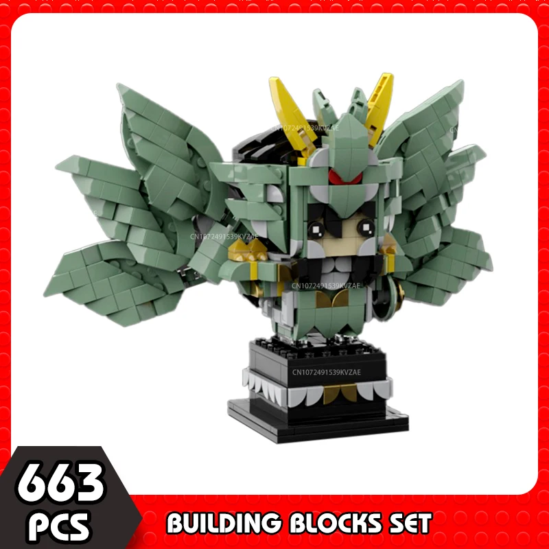 MOC Saint Seiyaed Brickheadz Building Blocks Japanese Anime Athena Action Figures Glacier Zilong Ikki Bricks Warrior Toys