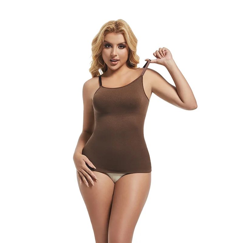 Seamless Shaping Vest High-Waisted Bodysuit Abdomen Slimming Full-Body Compression Suit Five-Quarter Length Nylon Fabric