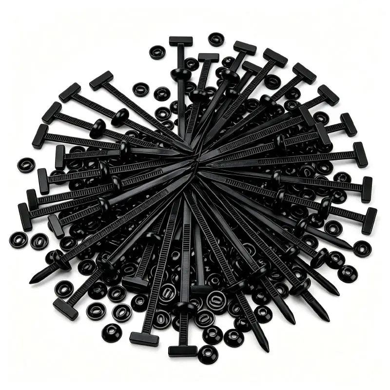 T-Type Cable Tie Buckle Nylon Push Rivet Retainer Clips Self Locking Fastener for Bumper Splash Shield Wheel  Replacement Parts