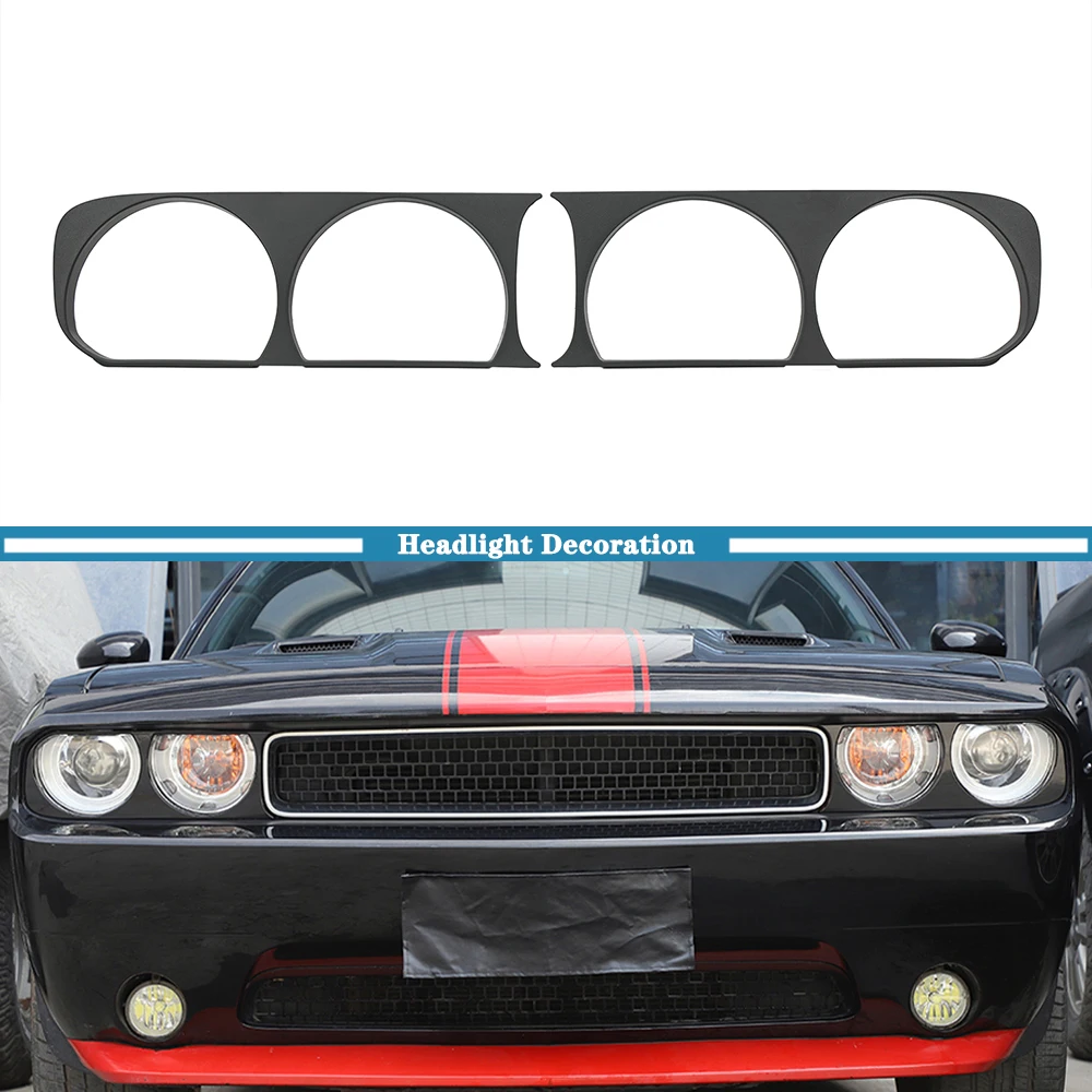 

Car Front Headlight Lamp Decoration Cover Trim Protector for Dodge Challenger 2009 2010 2011 2012 2013 2014 Exterior Accessories