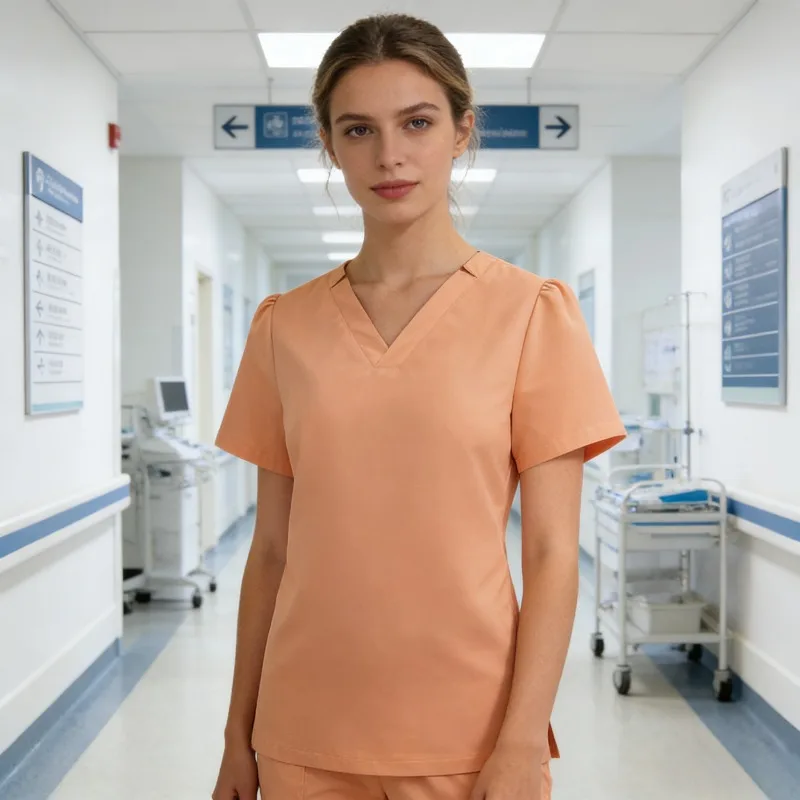

Solid Color Bow Nurse Work Clothes, Quick Drying Fabric, Beauty Salon SPA Club And Hospital Medical Hand Washing Clothes.