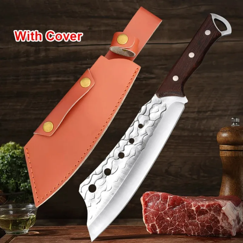 

Heavy Knife Chop Bones Chicken Cleaver Meat Vegetables Kitchen Knives Chef Cooking Butcher Boning Utility Knife Wood Handle Tool