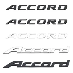 Car Accessories Chrome Silver/Black Accord Letter Logo 3D ABS Badge Sticker Side Wing Emblem Fender Decal Auto Decoration