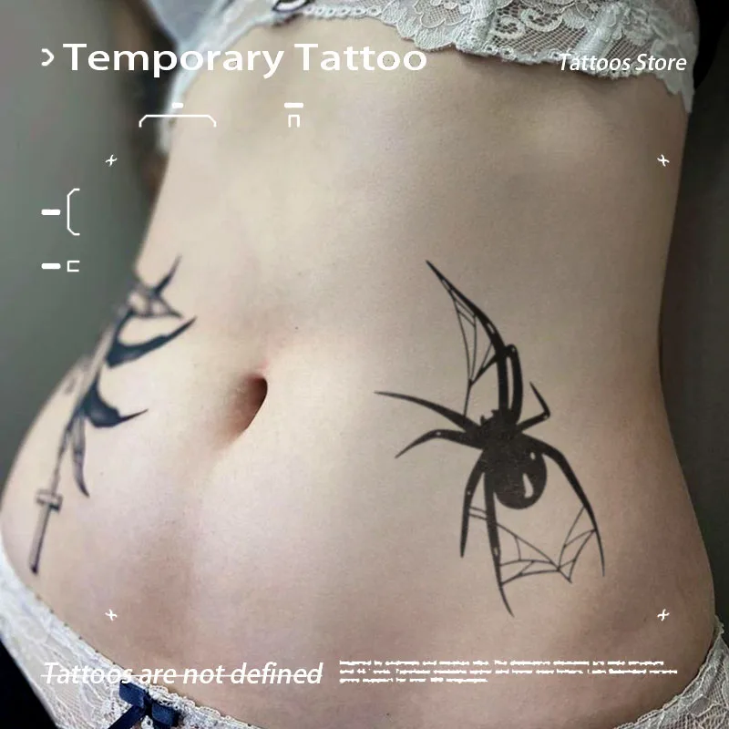 

Sexy Dark Spider Herbal Juice Tattoo Sticker for Women Men's Arm Waterproof Temporary Tattoo Fake Tattoo New 2025 Charm Gift
