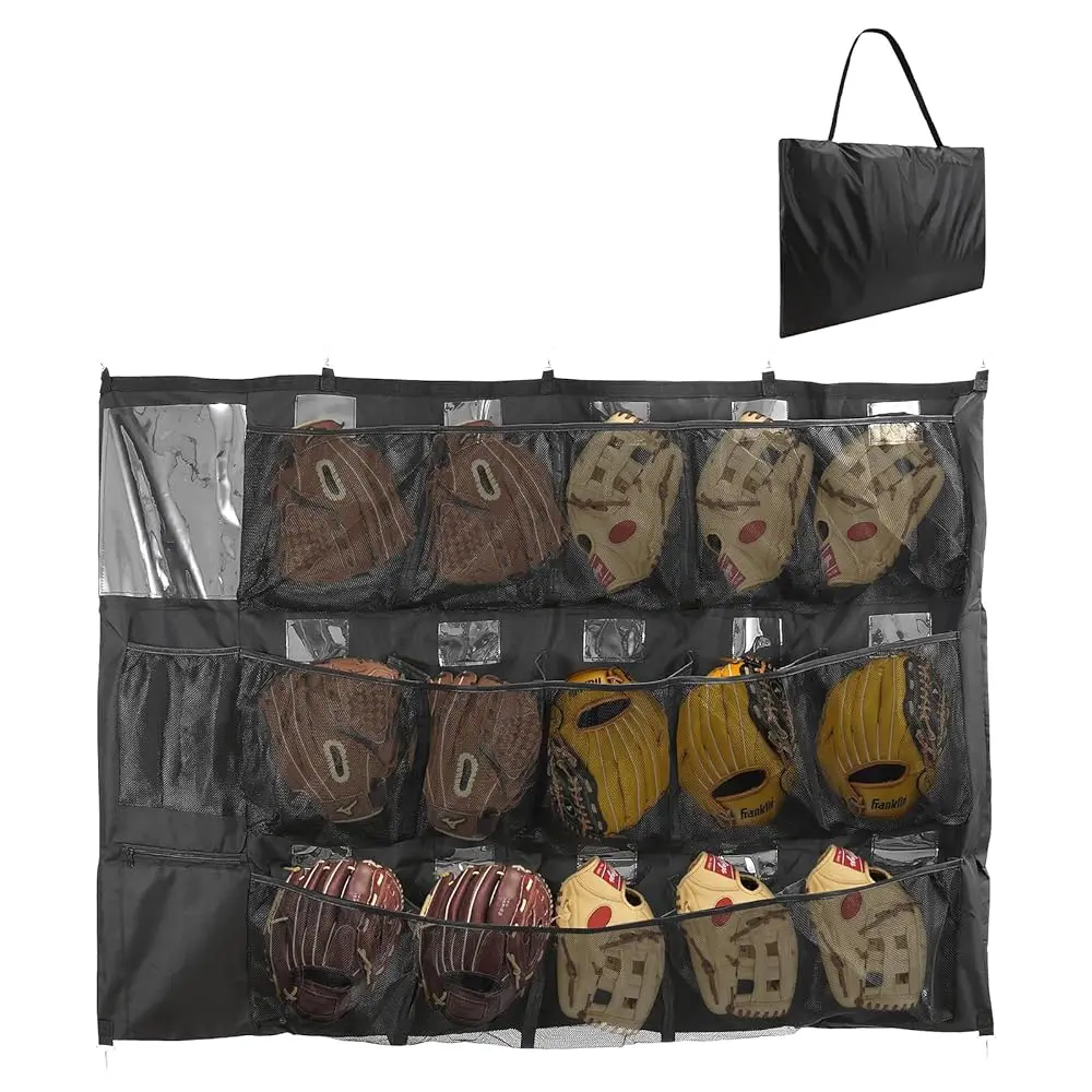 

Подвесная сумка для шлемов для бейсбольных и софтбольных команд, органайзер для 15 игроков, подвесная сумка для хранения бейсбольных шлемов для организации базы