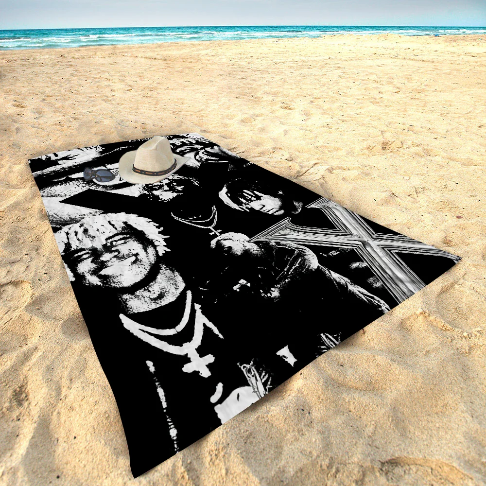 Rapper Ken Carson A Great Chaos Beach Towel Cartoon Cute Summer Kids Bath Pool Beach Towel Microfiber Absorbent For Travel