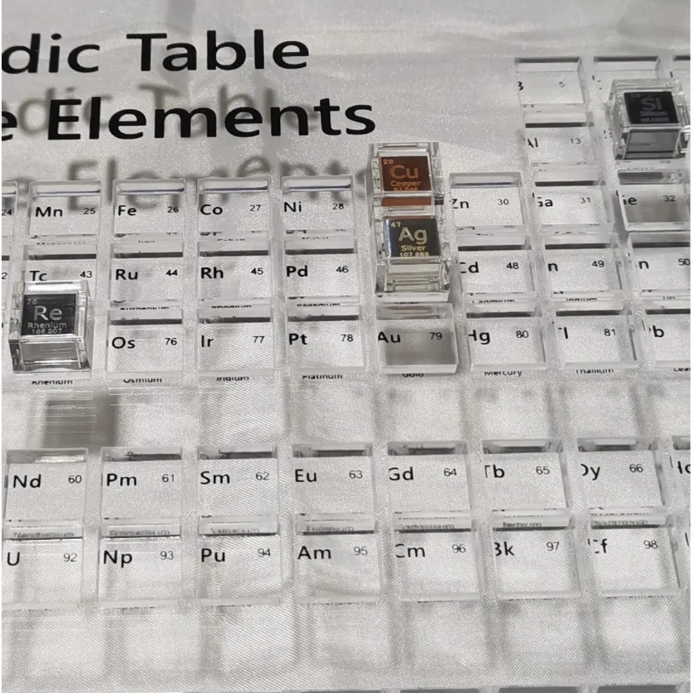 10mm Acrylic Periodic Table Cube Display 1cm Chemistry Elemental Cube Collection Display Frame Suit for Elemental Display