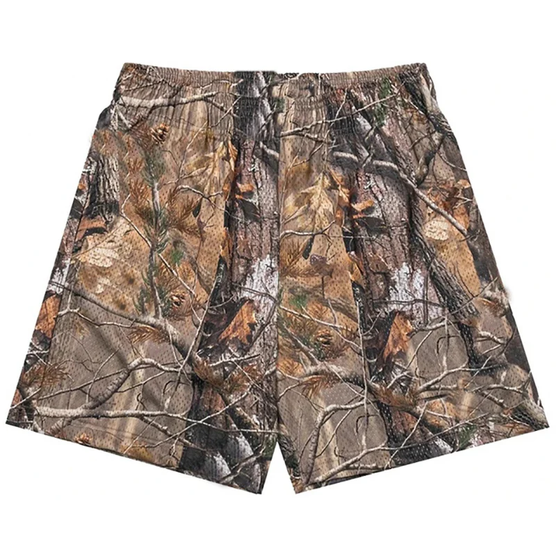 American Trendy Shorts Tree Trunk Graphics Casual Shorts Women Men Oversize Sports Trunks Street Short Pants Hawaii Beach Pants